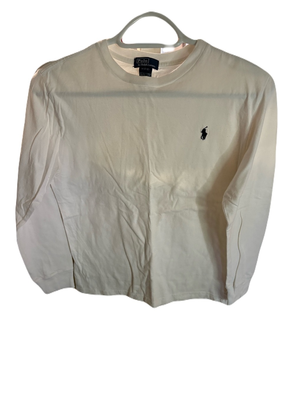 Polo by Ralph Lauren Cream Long Sleeve Tee with Navy Pony Logo